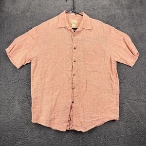 Jos A‎ Bank Shirt Men L Riviera Linen Pocket Button Up